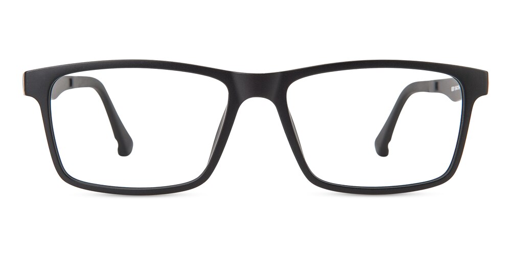 Oneida Clip-on Black Rectangle TR90 Eyeglasses
