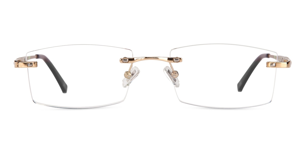Beacher Golden Rectangle Titanium Eyeglasses