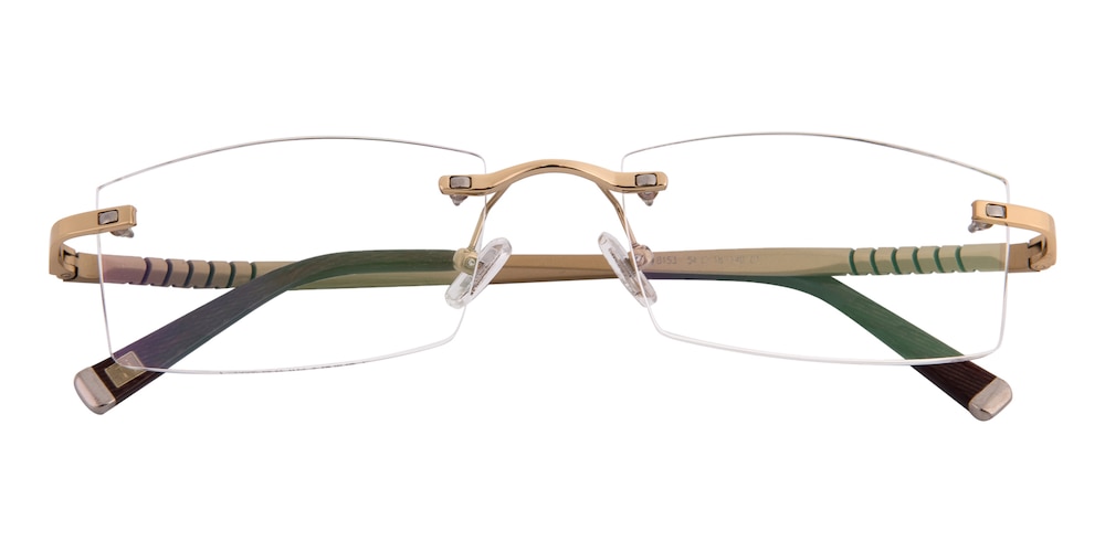 Beacher Golden Rectangle Titanium Eyeglasses