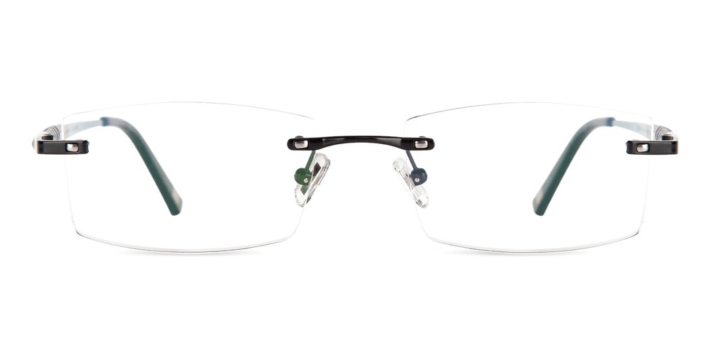 Beacher Black Rectangle Titanium Eyeglasses
