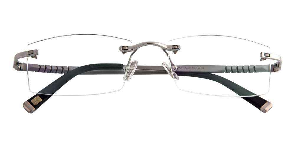 Beacher Gunmetal Rectangle Titanium Eyeglasses