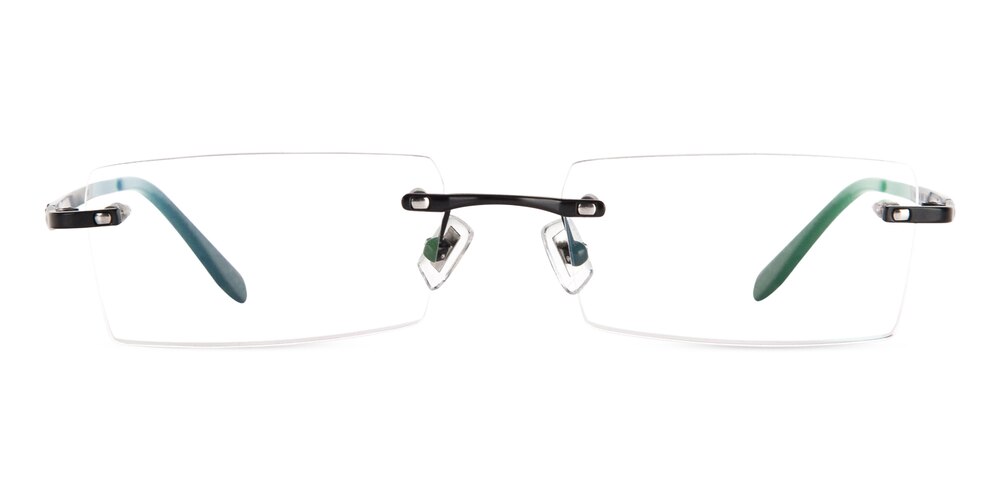 Cecil Black Rectangle Titanium Eyeglasses