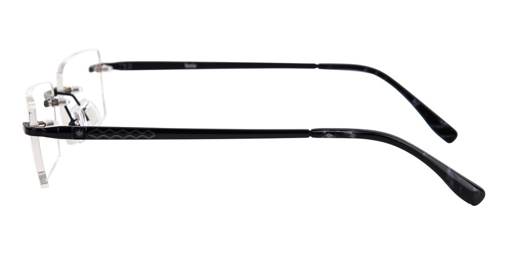 Cecil Black Rectangle Titanium Eyeglasses