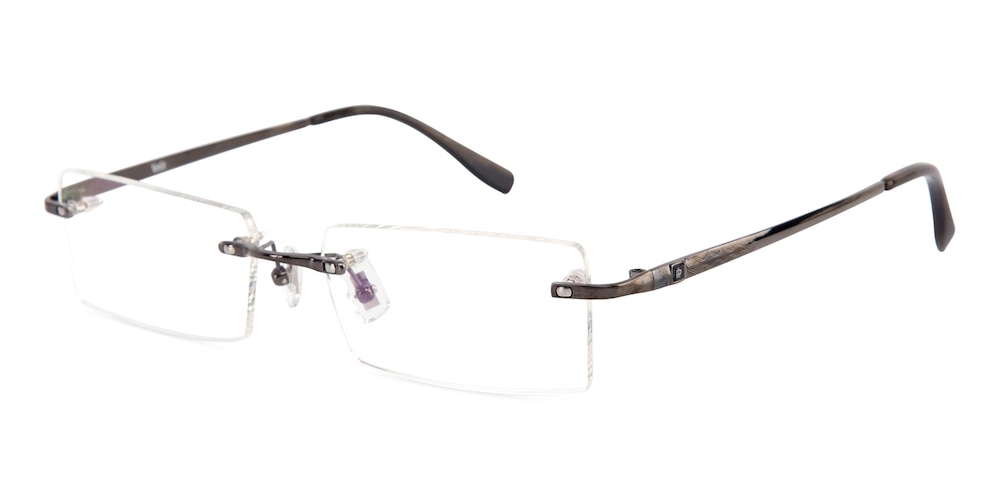Cecil Gunmetal Rectangle Titanium Eyeglasses