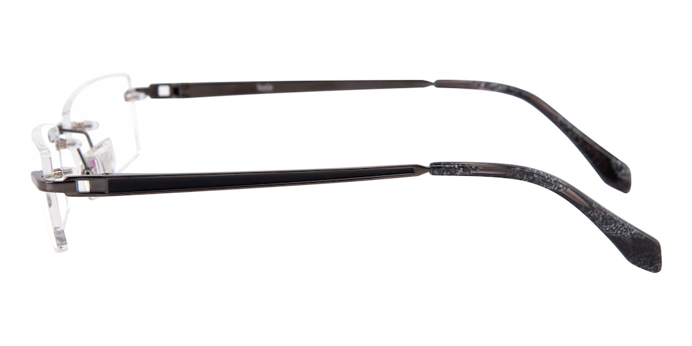 Dennis Gunmetal Rectangle Titanium Eyeglasses