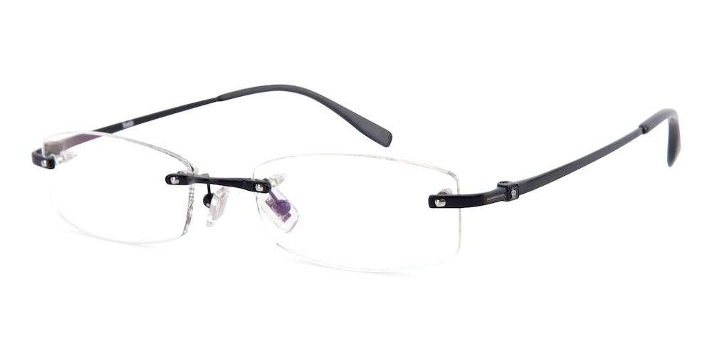 Egbert Black Rectangle Titanium Eyeglasses