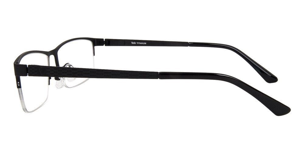 Curitis Black Rectangle Titanium Eyeglasses