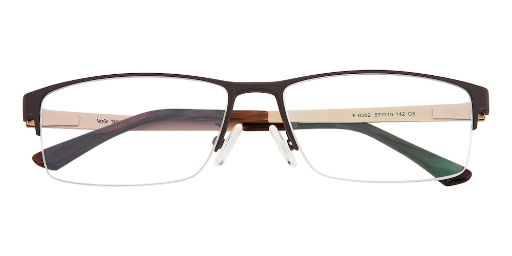 Curitis Brown Rectangle Titanium Eyeglasses