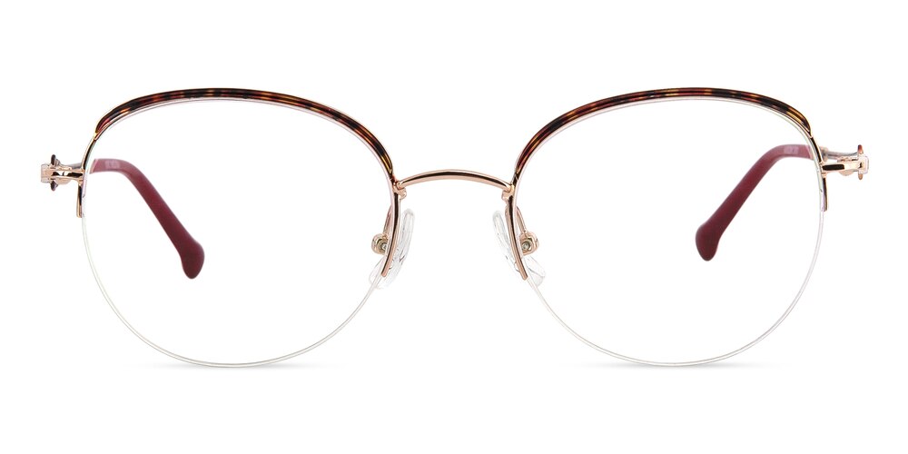 Flora Golden/Tortoise Oval Titanium Eyeglasses