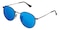 Road Gunmetal(Mirrored Lens-Blue) Round Metal Sunglasses