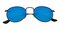 Road Gunmetal(Mirrored Lens-Blue) Round Metal Sunglasses