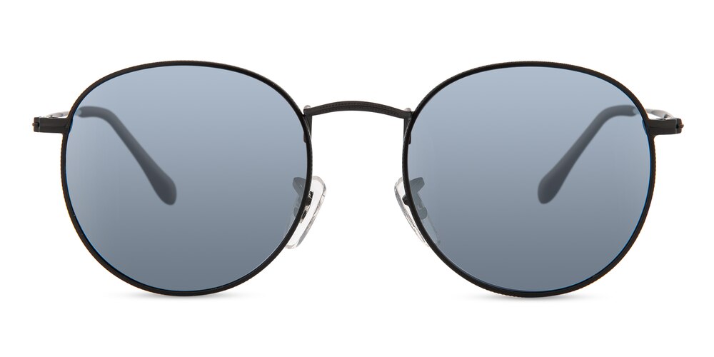 Road Black(Mirrored Lens-Silver) Round Metal Sunglasses