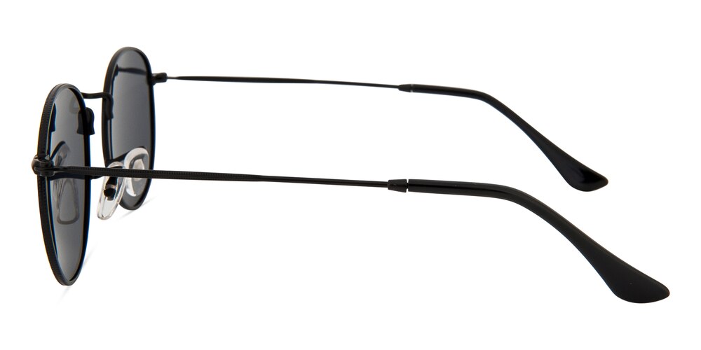 Road Black(Mirrored Lens-Silver) Round Metal Sunglasses