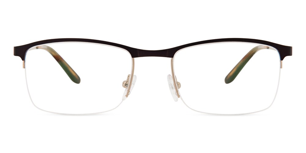 Gilbert Brown/Golden Rectangle Metal Eyeglasses