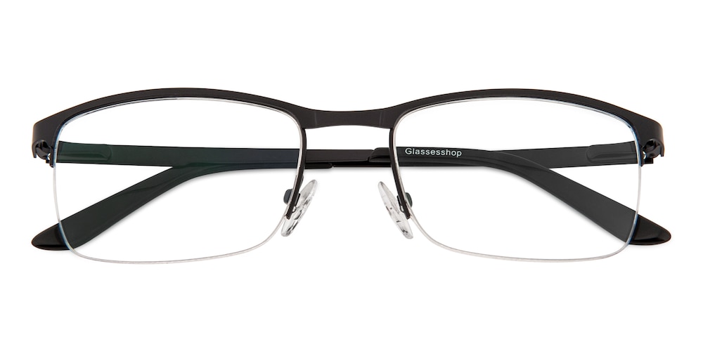 Gilbert Black Rectangle Metal Eyeglasses