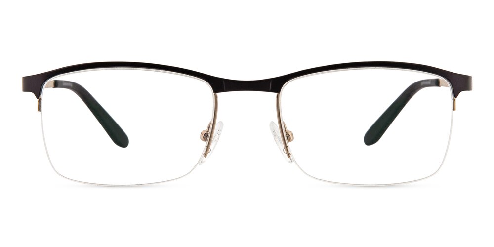 Gilbert Black/Golden Rectangle Metal Eyeglasses