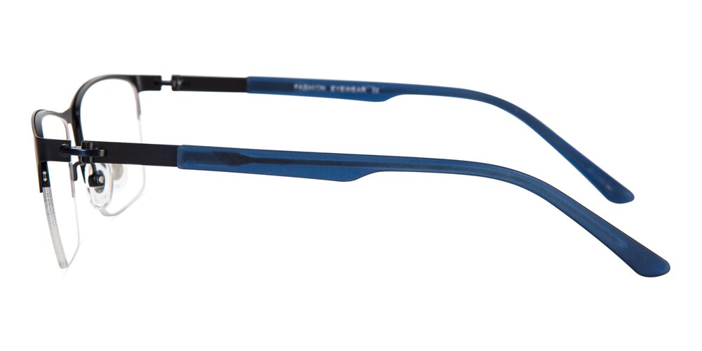 Gordon Blue Rectangle Metal Eyeglasses