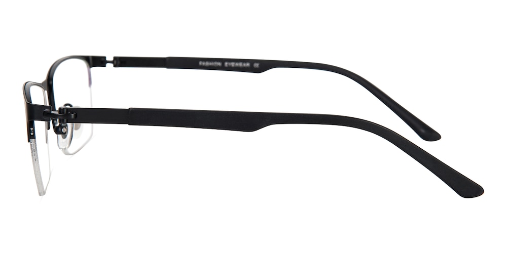 Gordon Black Rectangle Metal Eyeglasses