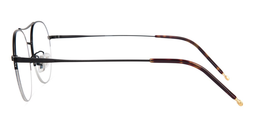 Spokane Black Aviator Titanium Eyeglasses