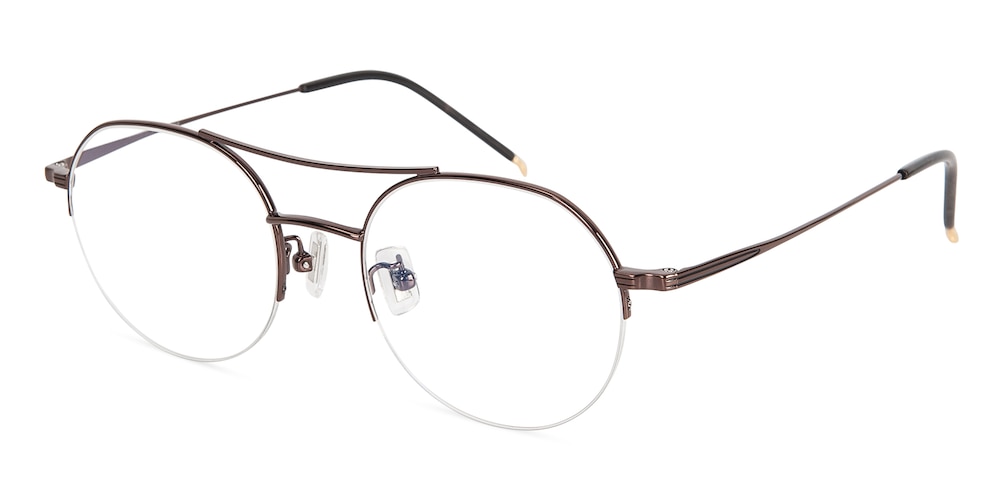 Spokane Brown Aviator Titanium Eyeglasses