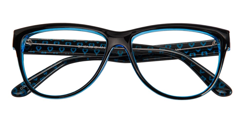 Augusta Black/Blue Classic Wayframe Plastic Eyeglasses