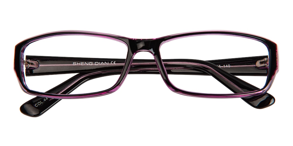 Ardmore Black/Purple Rectangle Plastic Eyeglasses