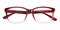 StCharles Burgundy/Crystal Rectangle TR90 Eyeglasses