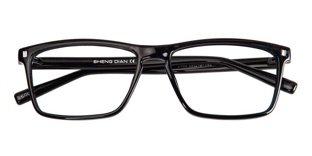 Callan Black Rectangle Plastic Eyeglasses