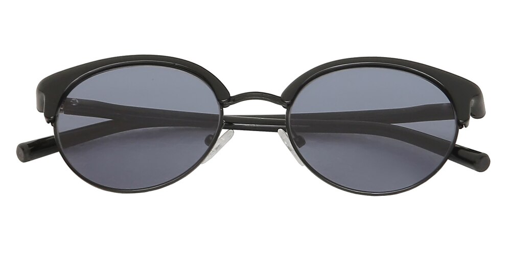 Frank Black Round Plastic Sunglasses
