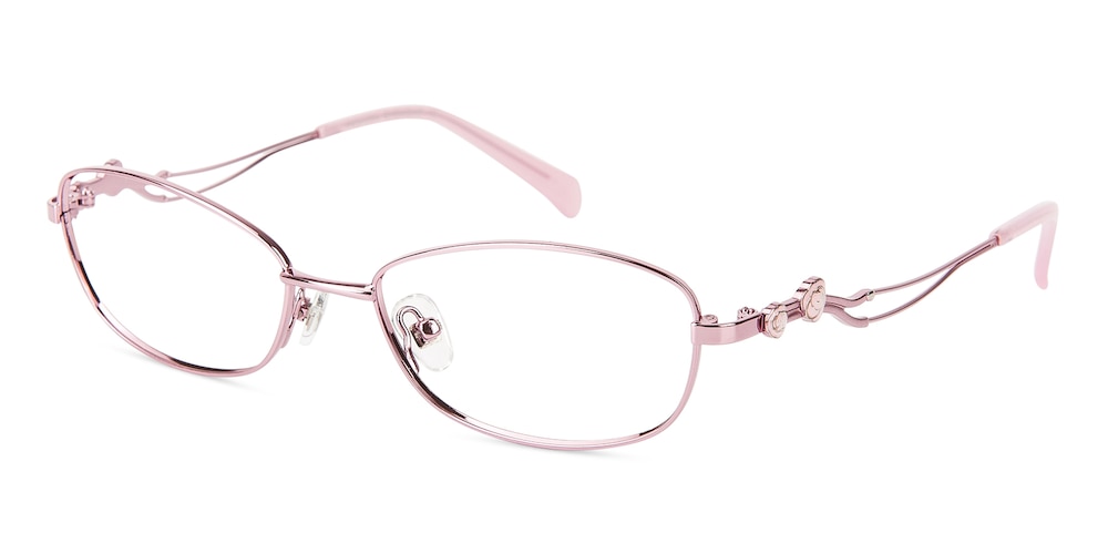 Jane Pink Oval Metal Eyeglasses