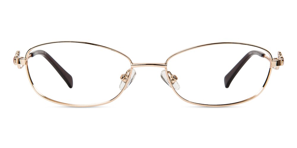 Jane Golden Oval Metal Eyeglasses