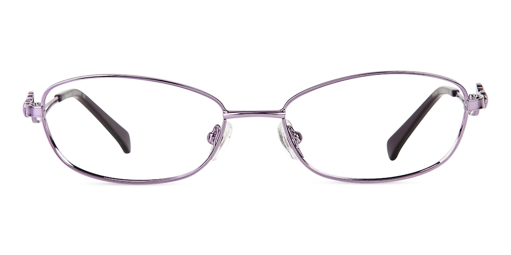 Jane Purple Oval Metal Eyeglasses