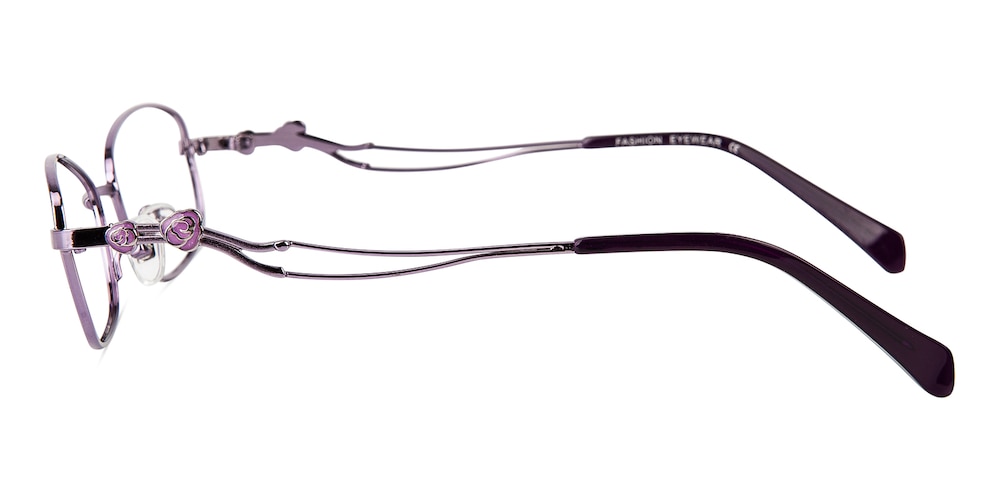 Jane Purple Oval Metal Eyeglasses
