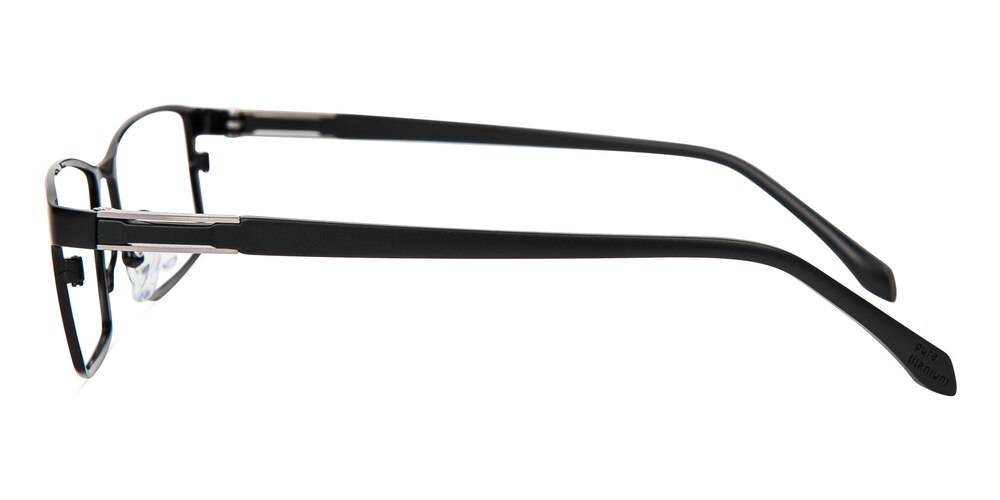Benson Black Rectangle Titanium Eyeglasses