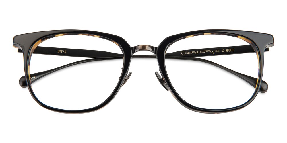 Sarasota Black/Tortoise Square Acetate Eyeglasses