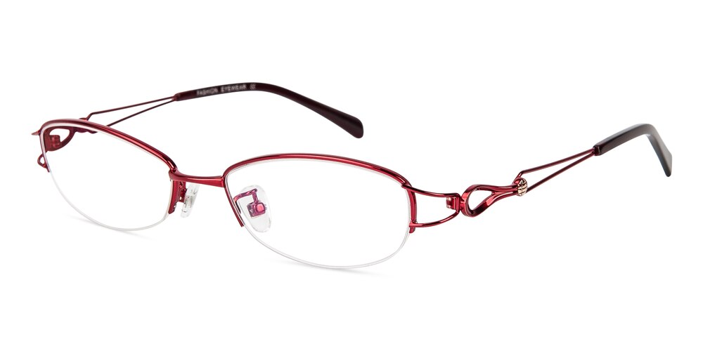 Juliet Red Oval Metal Eyeglasses