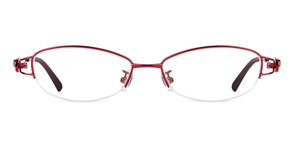 Juliet Red Oval Metal Eyeglasses