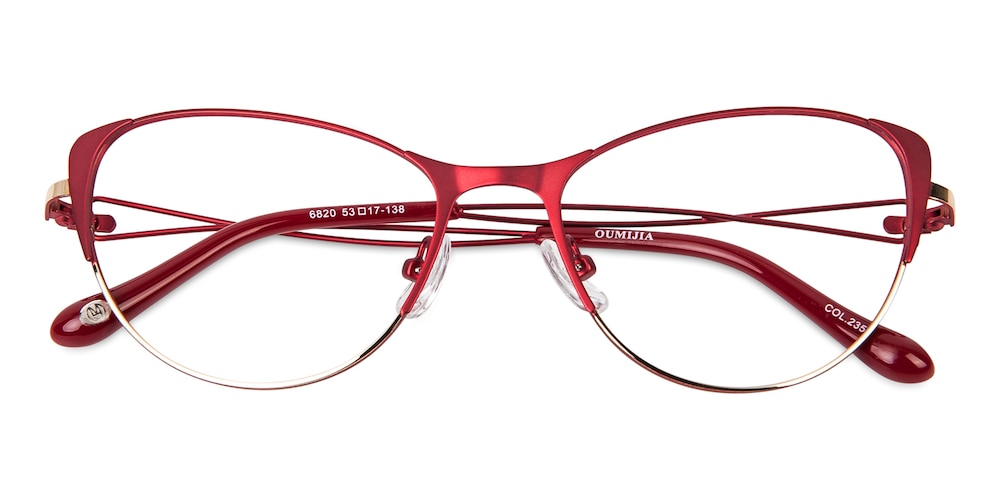 Erin Red Cat Eye Titanium Eyeglasses