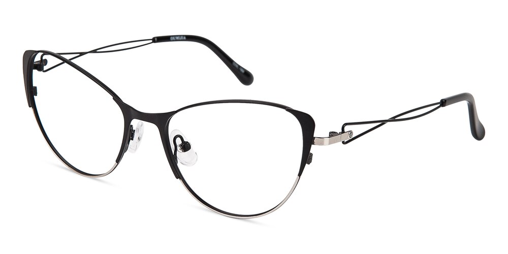 Erin Black Cat Eye Titanium Eyeglasses