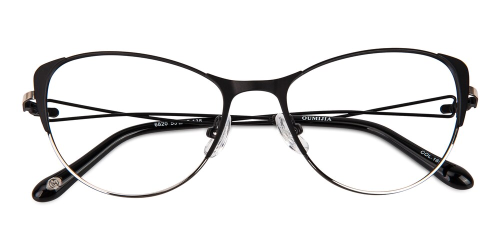 Erin Black Cat Eye Titanium Eyeglasses