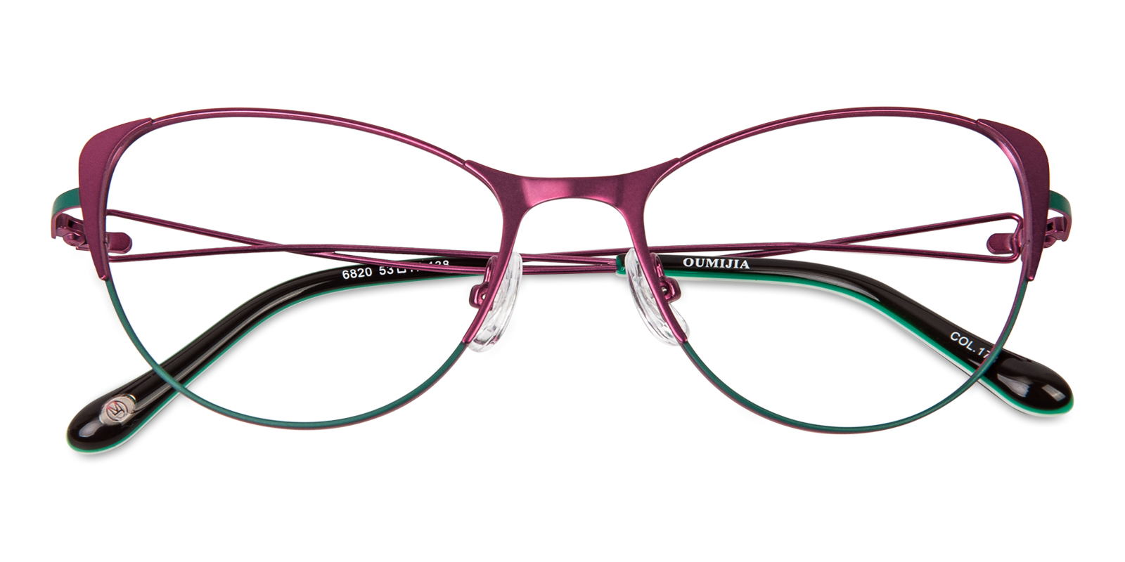 Erin Purple/Green Cat Eye Titanium Eyeglasses