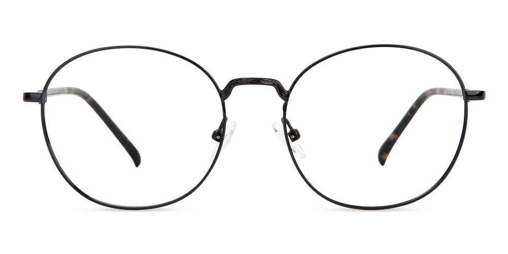 Eve Black Round Metal Eyeglasses