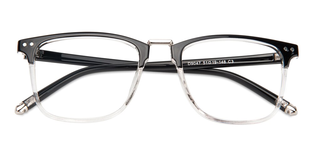 Wichita Black/Crystal Square TR90 Eyeglasses