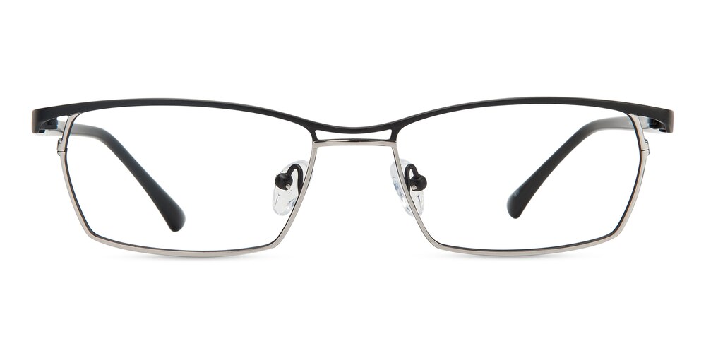 Barton Black/Silver Aviator Titanium Eyeglasses
