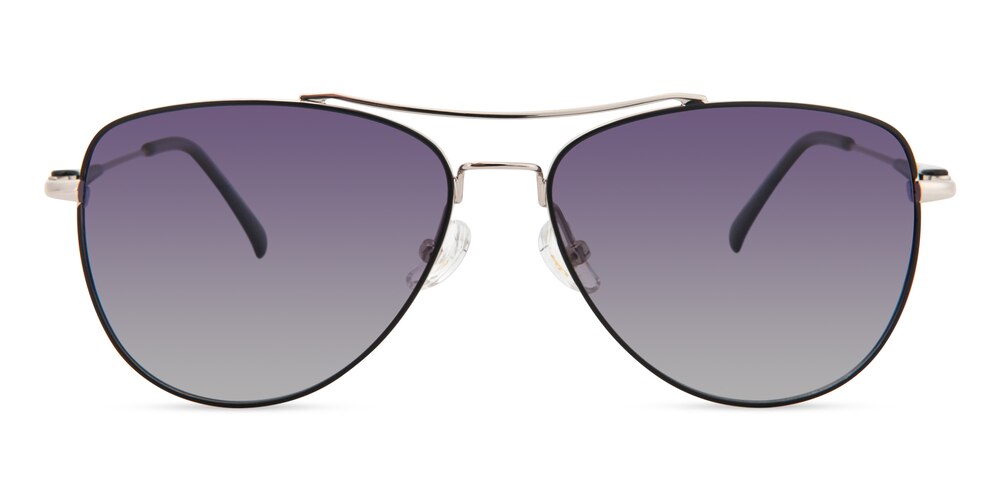 Carter Black Aviator Metal Sunglasses