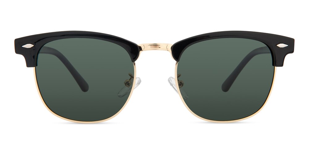 Avignon Black Classic Wayframe Metal Sunglasses