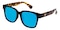 Dodge Black/Tortoise(Blue mirror-coating) Square TR90 Sunglasses