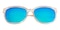 Lee Crystal(Blue mirror-coating) Classic Wayframe Plastic Sunglasses
