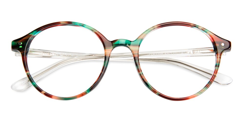 Maria Floral/Clear Round Acetate Eyeglasses