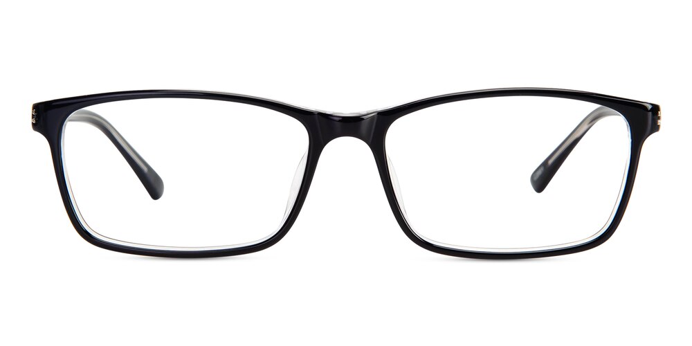 Barry Black/Crystal Rectangle Acetate Eyeglasses